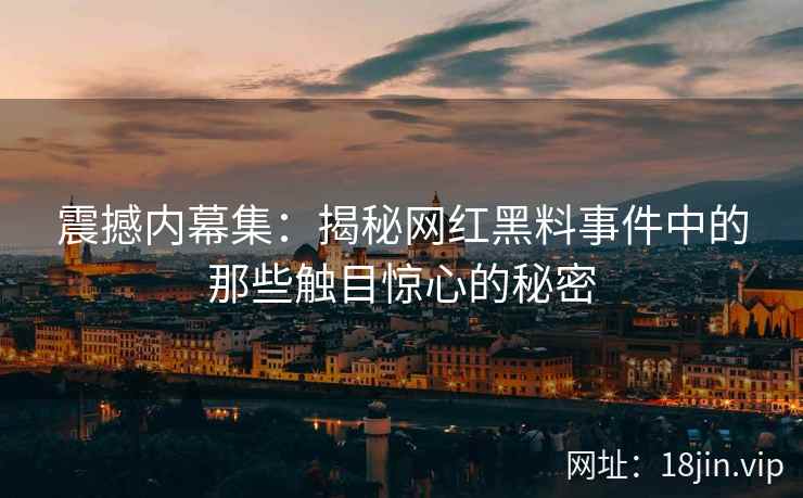 震撼内幕集：揭秘网红黑料事件中的那些触目惊心的秘密  第2张