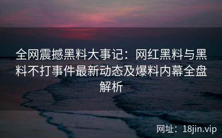 全网震撼黑料大事记：网红黑料与黑料不打事件最新动态及爆料内幕全盘解析  第2张