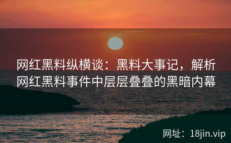 网红黑料纵横谈：黑料大事记，解析网红黑料事件中层层叠叠的黑暗内幕  第2张