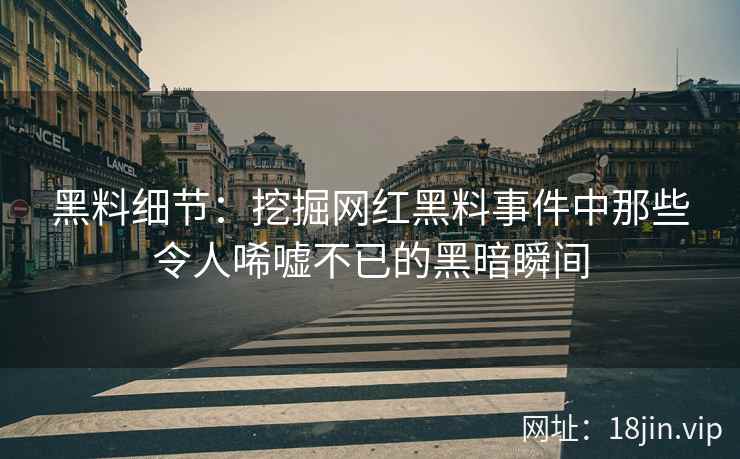 黑料细节：挖掘网红黑料事件中那些令人唏嘘不已的黑暗瞬间  第2张