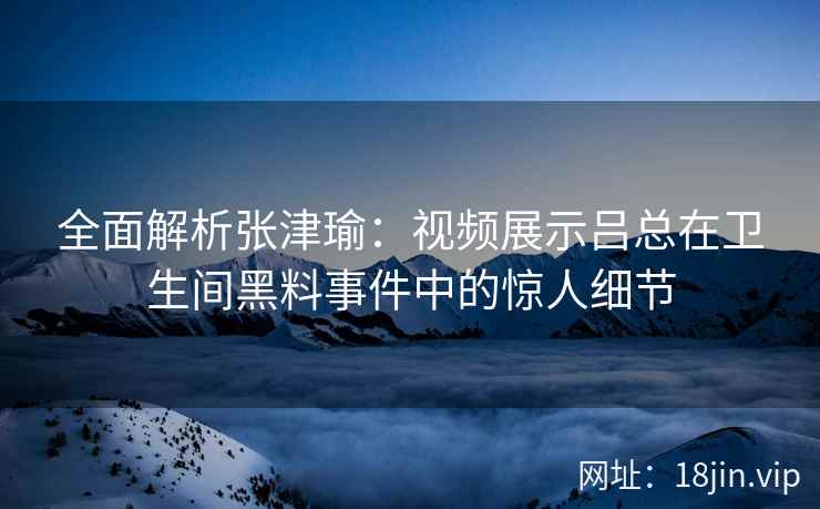 全面解析张津瑜：视频展示吕总在卫生间黑料事件中的惊人细节  第2张