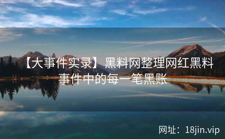 【大事件实录】黑料网整理网红黑料事件中的每一笔黑账  第2张